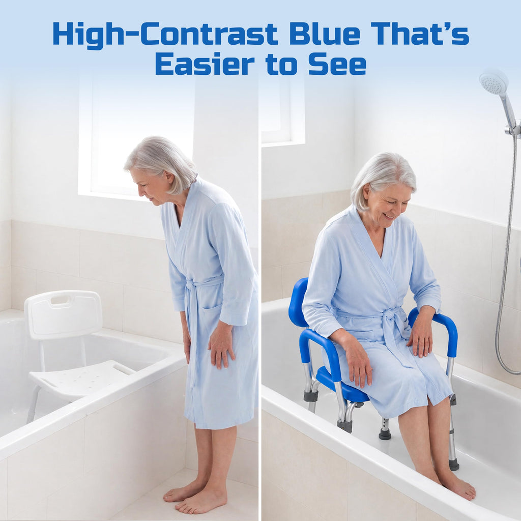 Padded Shower & Bath Chair with Armrests and Back X807412