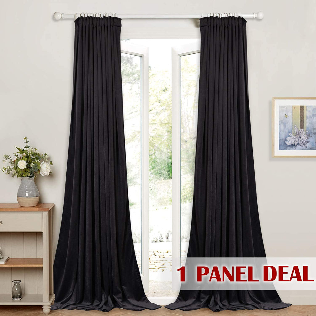 Black Velvet Curtains 1 Panel N23087