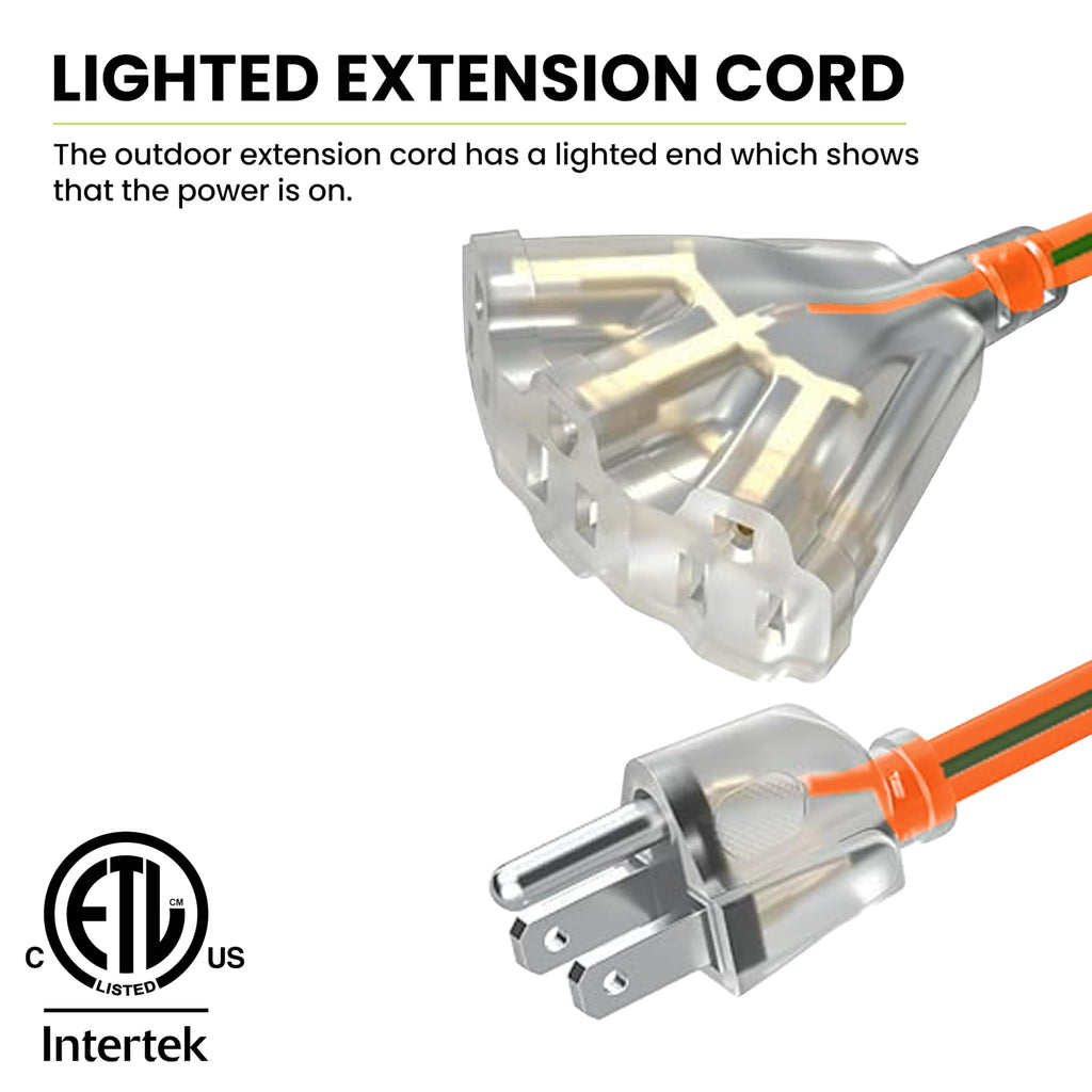 100ft Heavy Duty 3-Outlet Extension Cord X786239