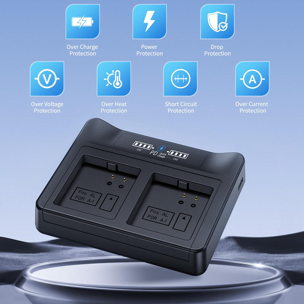 18W PD LCD USB Dual Battery Charger K9793