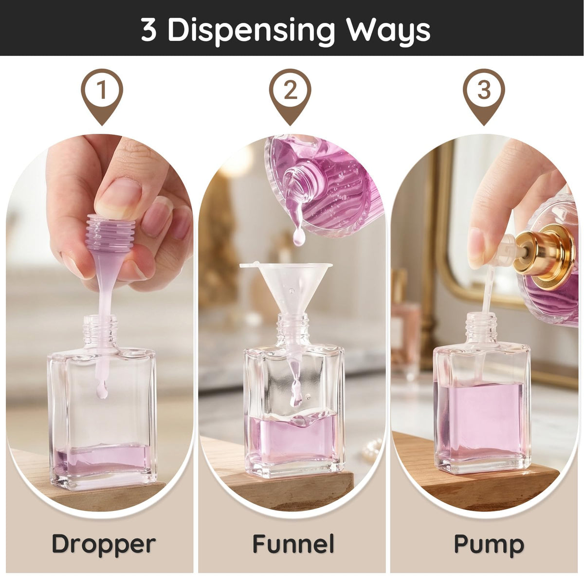 0.5oz 10pcs Glass Perfume Spray Bottle Refillable Q4887