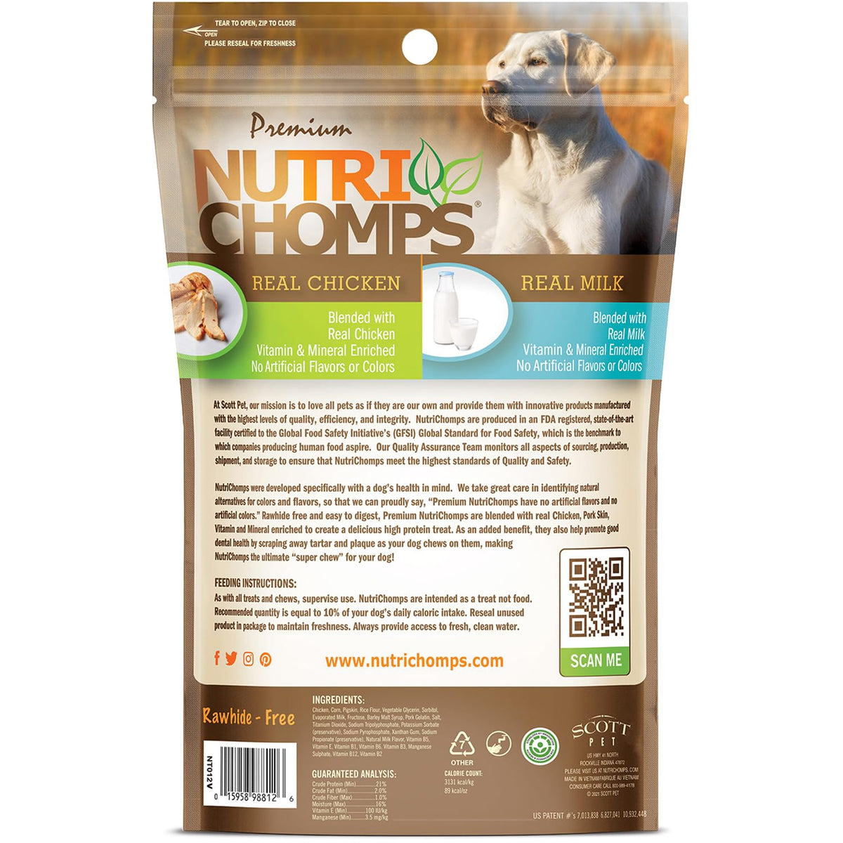 Rawhide Free Dog Chews, Milk Flavor, 6in Braids, 4ct F4298