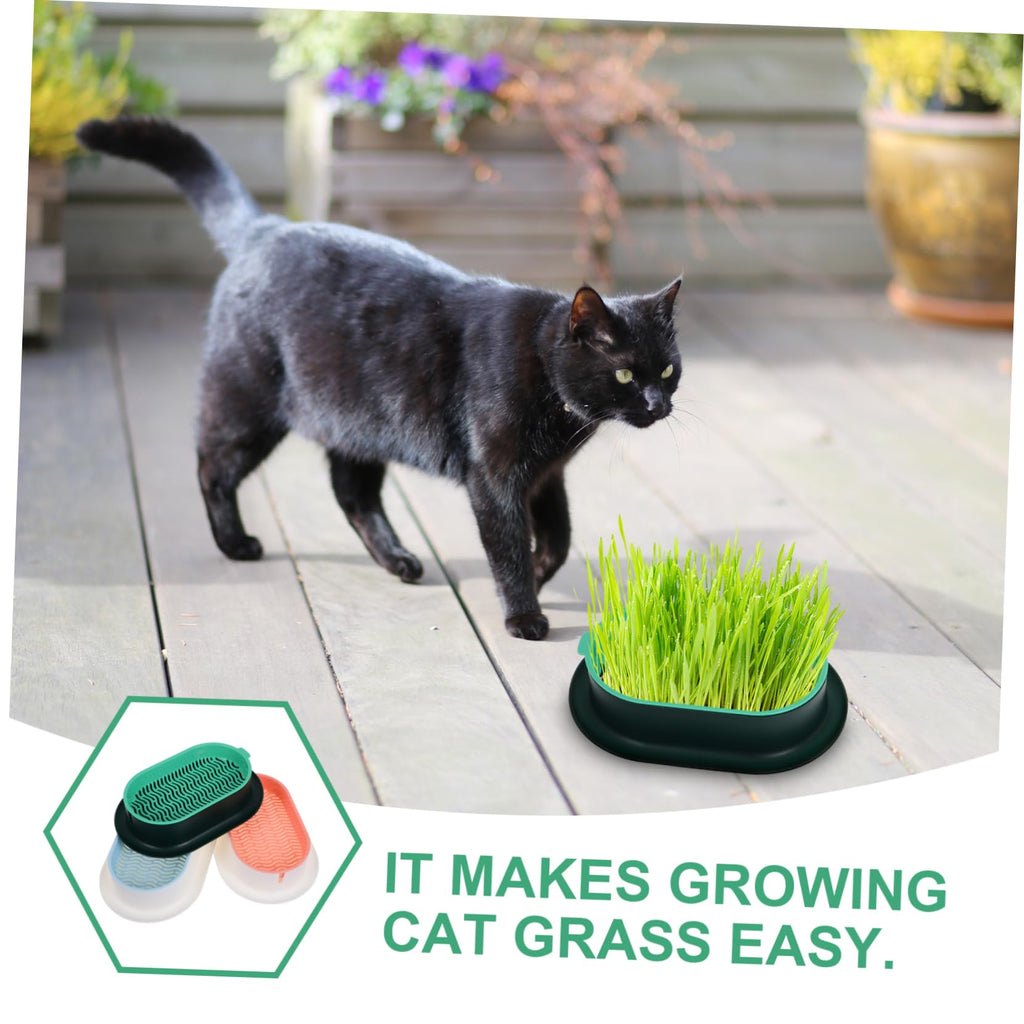 3 Pack Plastic Cat Grass Planter Boxes E15991