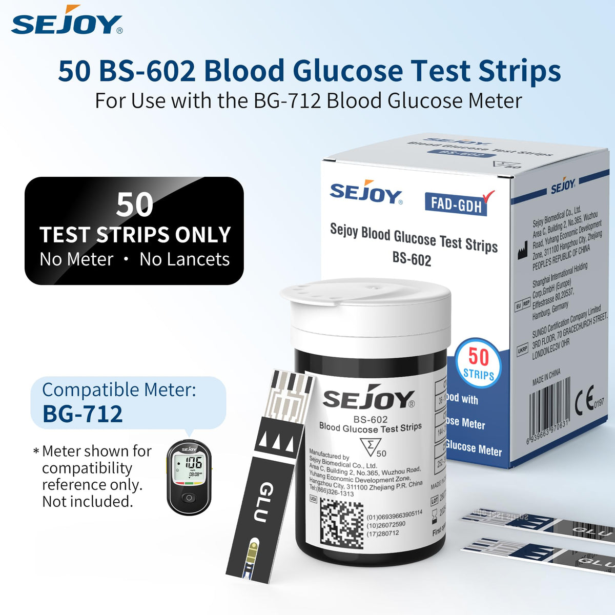 Blood Glucose Test Strips 50 Count F254756
