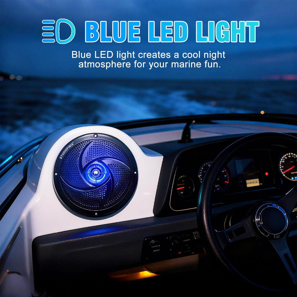 4 Inch 80W Bluetooth Waterproof Marine Speakers 2 Way Black X8546