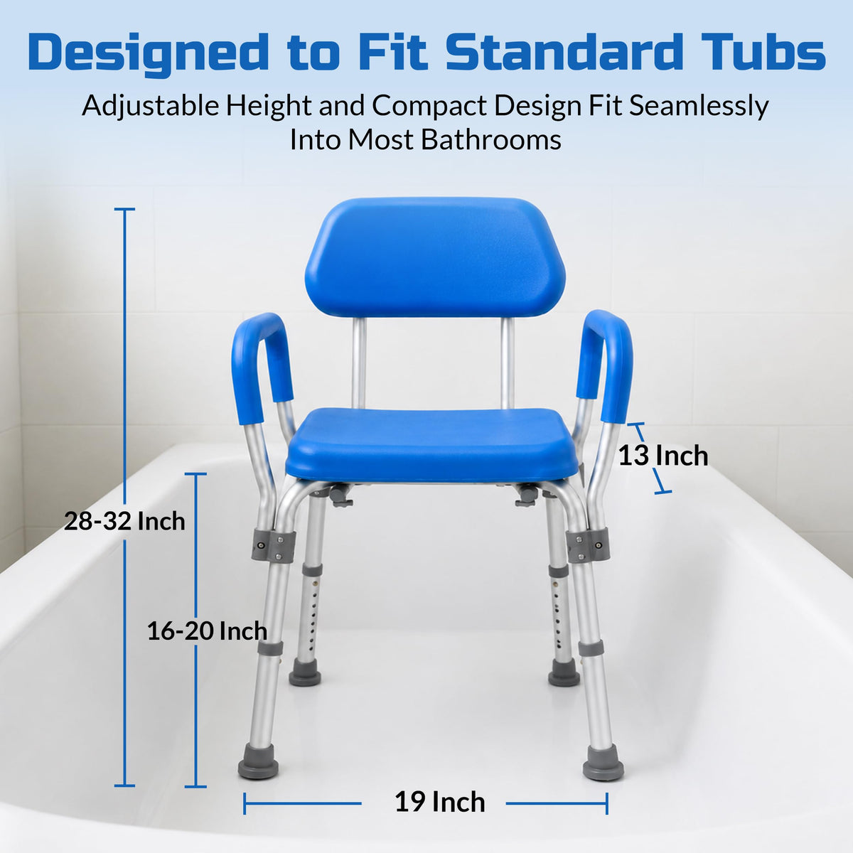 Padded Shower & Bath Chair with Armrests and Back X807412