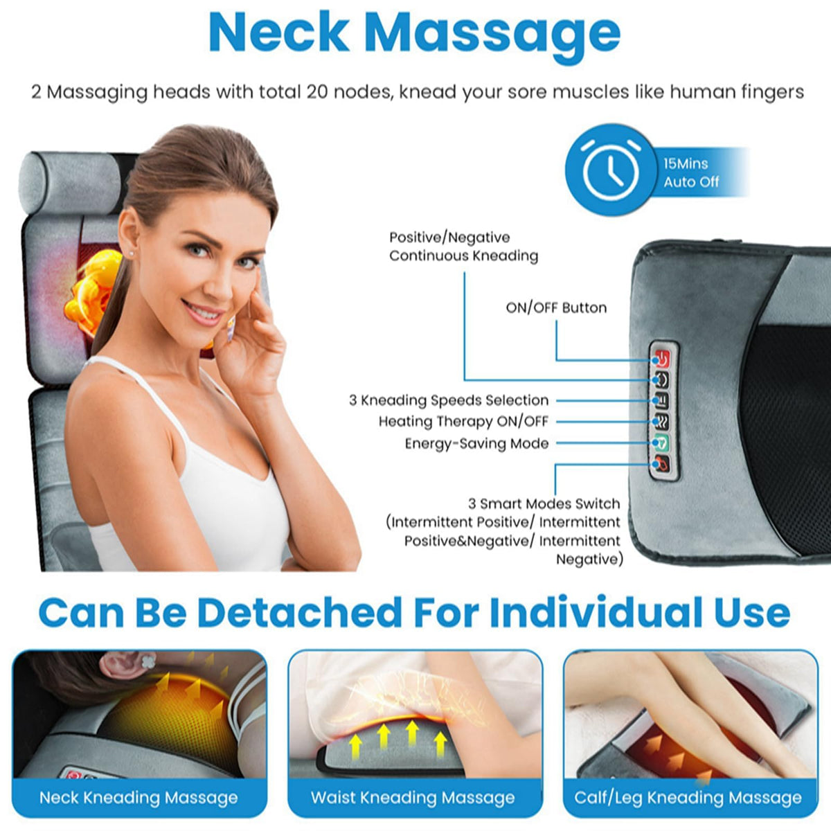 Full Body Electric Heating Vibration Massage Mat Cushion D296
