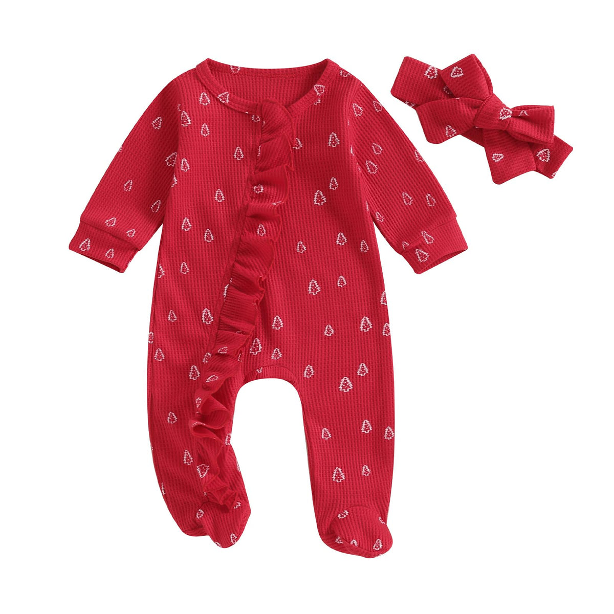 Baby 3 6 Months Girl Ribbed Long Sleeve Romper One Piece W75807