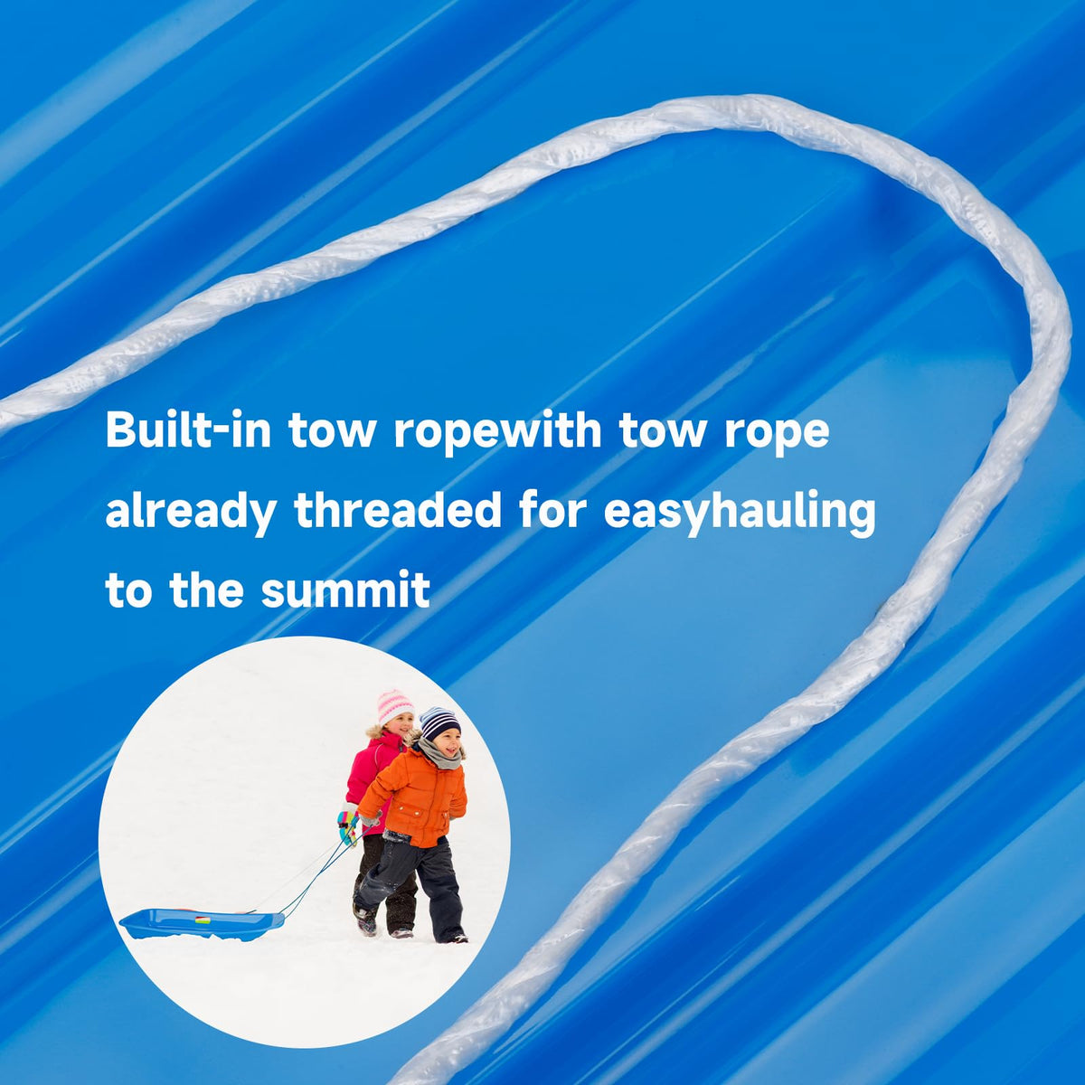 35 inch Plastic Snow Sled with Leash A665237