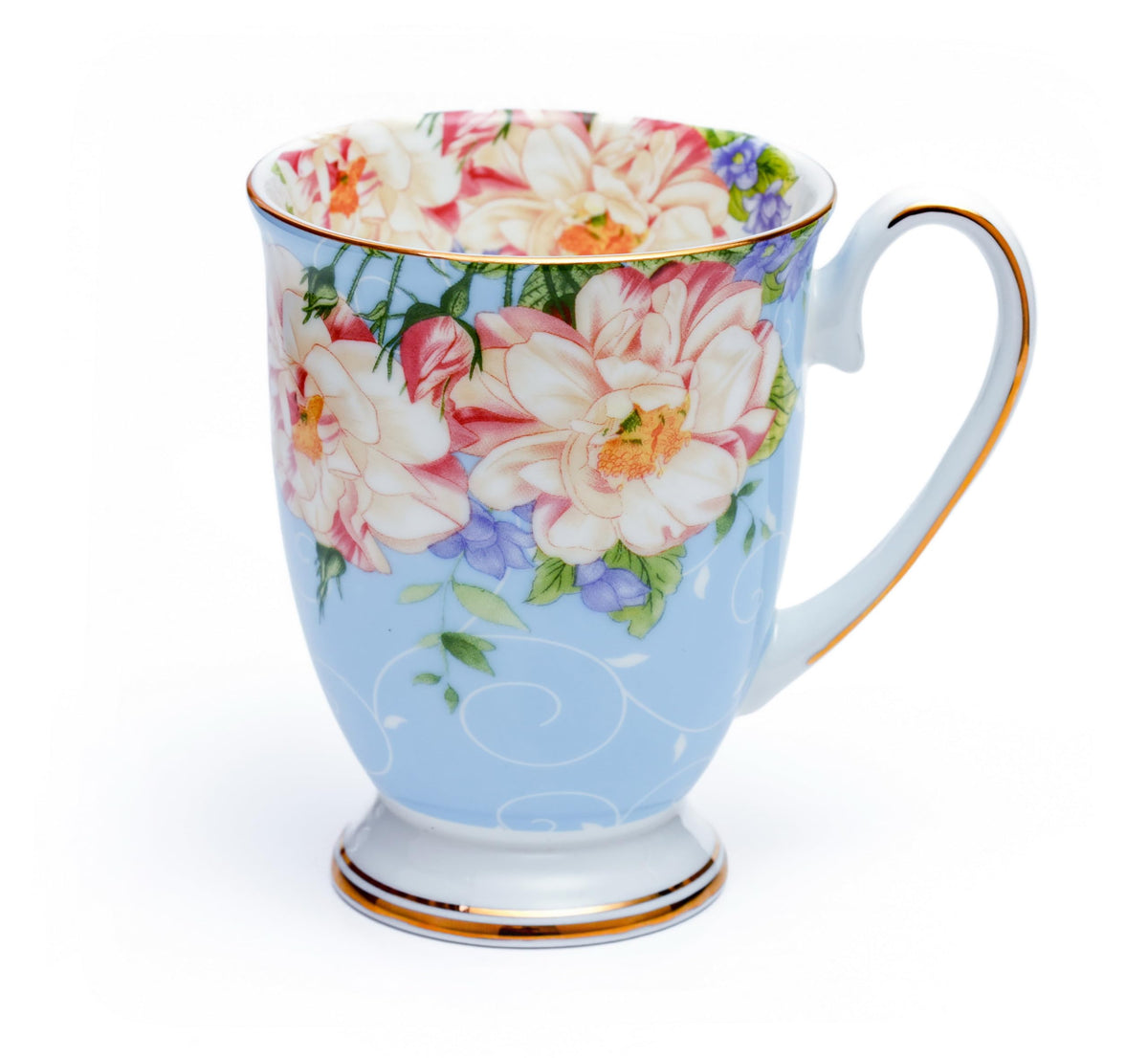 Blue Ceramic Porcelain 12 Pc Plates and Mugs Set T6669