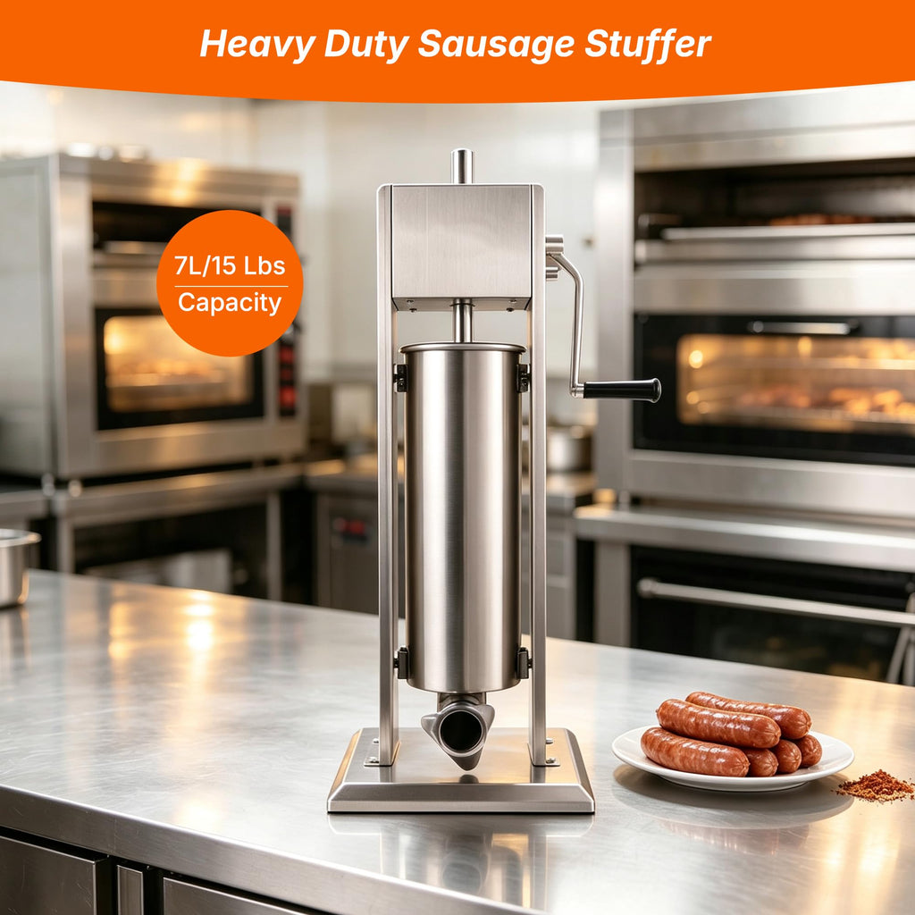 Stainless Steel Vertical Sausage Stuffer 15Lb Y994207
