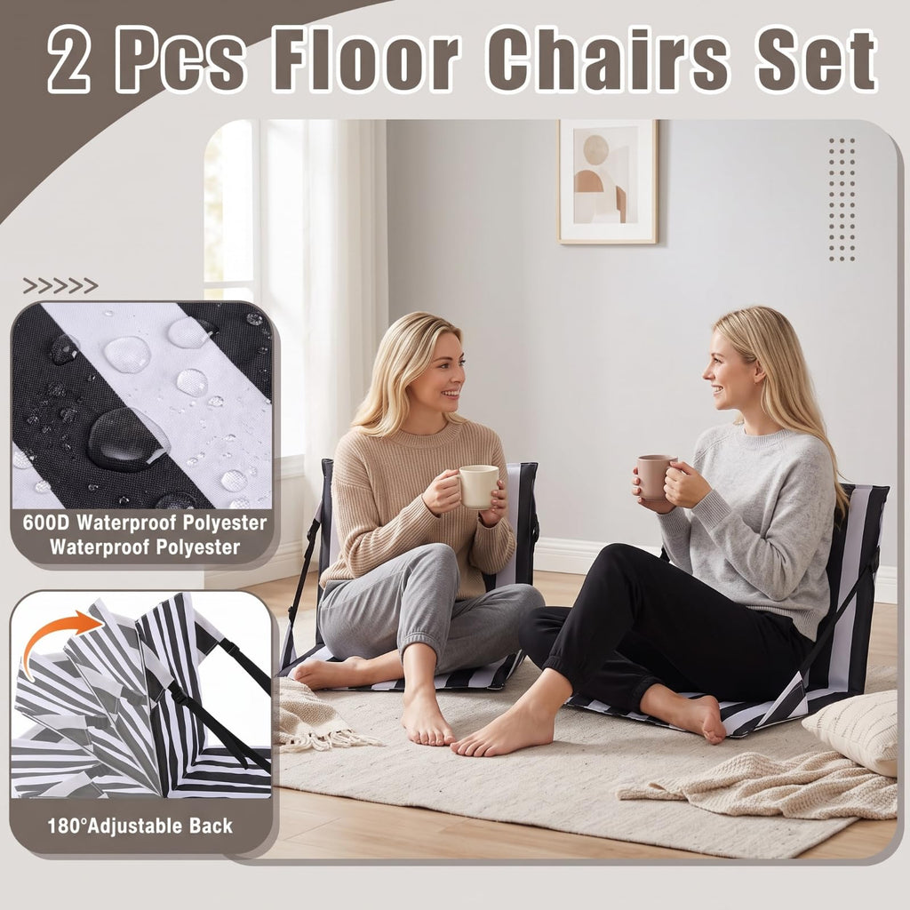 2 Pcs Foldable Stadium Bleacher Seat Z54945