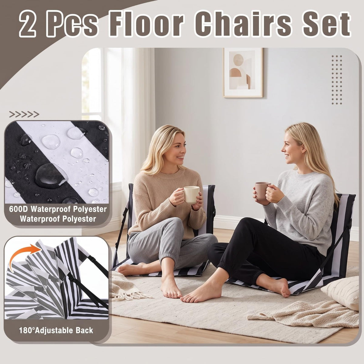 2 Pcs Foldable Stadium Bleacher Seat Z54945