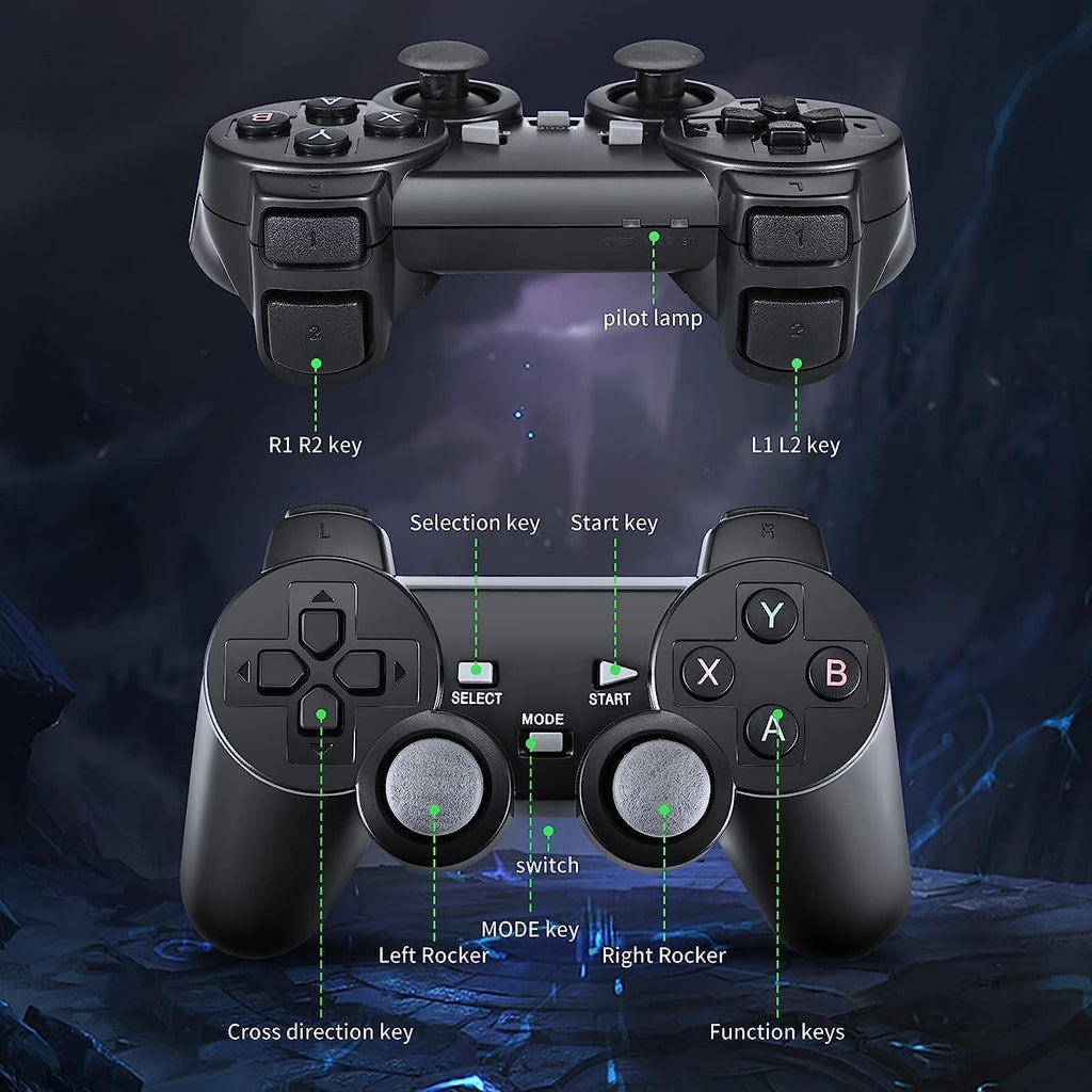 Plug and Play Retro Game Console with 4K HDMI Output, 2.4G Wireless Controllers, 64GB Memory Card F841