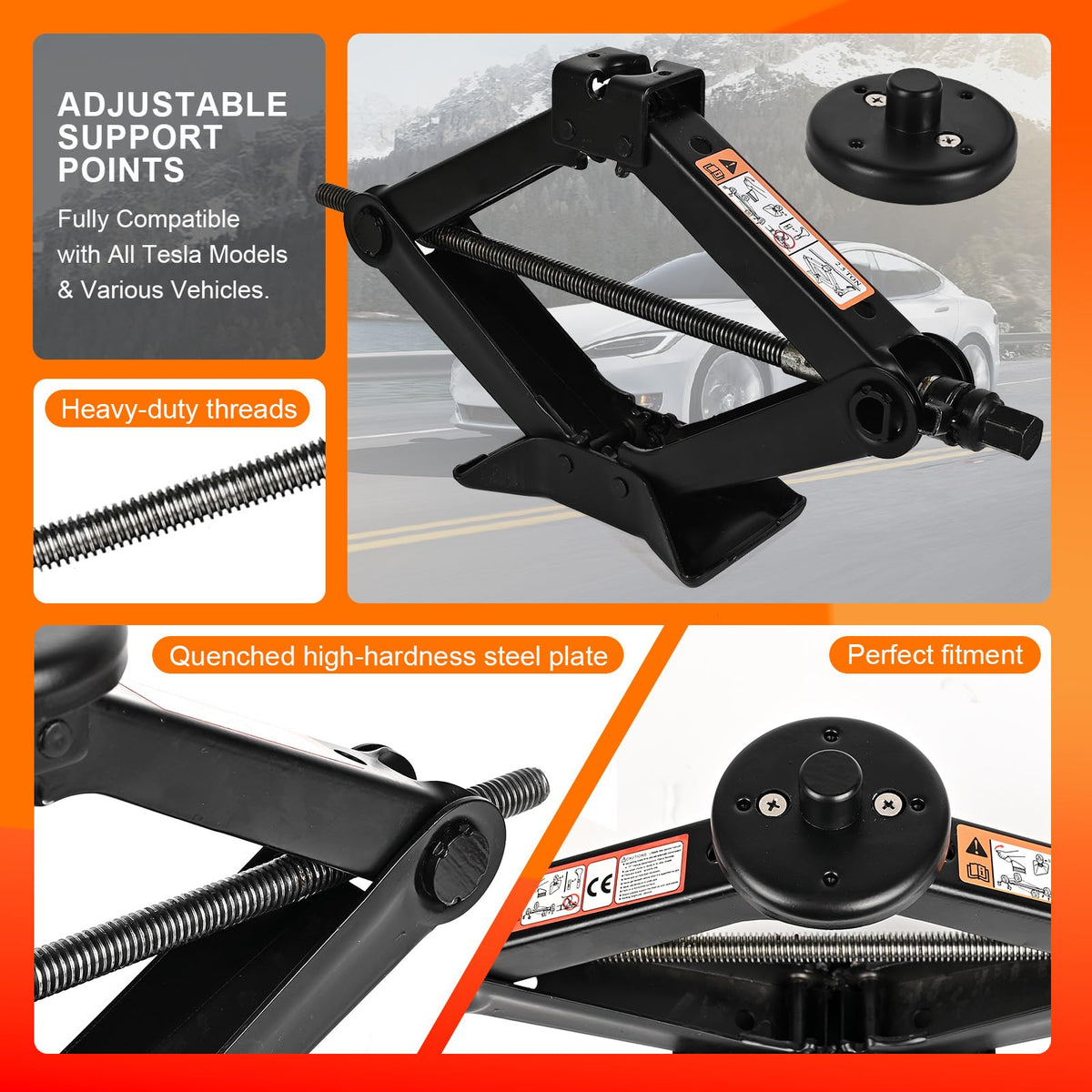 2.5 Ton Scissor Jack with Jack Pads & Tire Repair Kit P638608