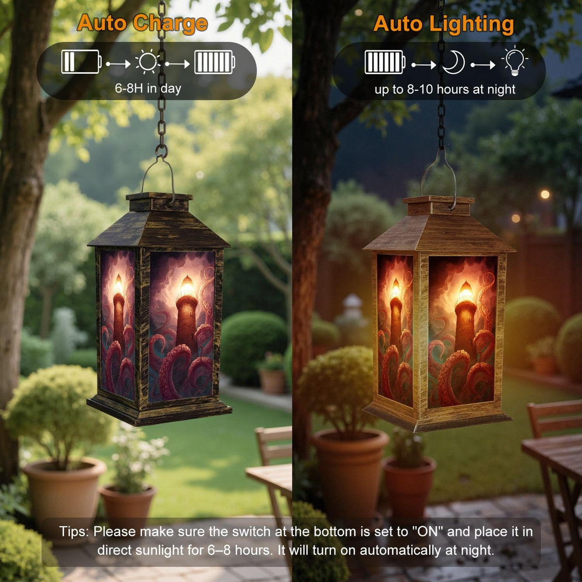 Solar Outdoor Hanging Lantern J8770