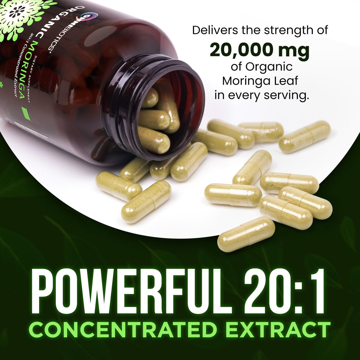 Organic Moringa 1000mg 120 Vegan Capsules V970