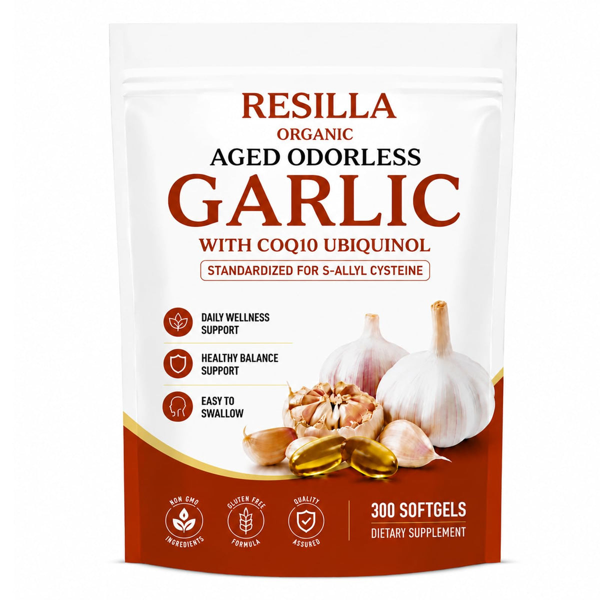 Organic Garlic Extract with CoQ10 Ubiquinol 300 Softgels R57950