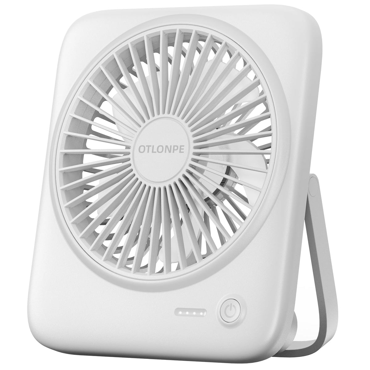 Portable Rechargeable Desk Fan 4000mAh 4-Speed 6.5 Inch White E3524