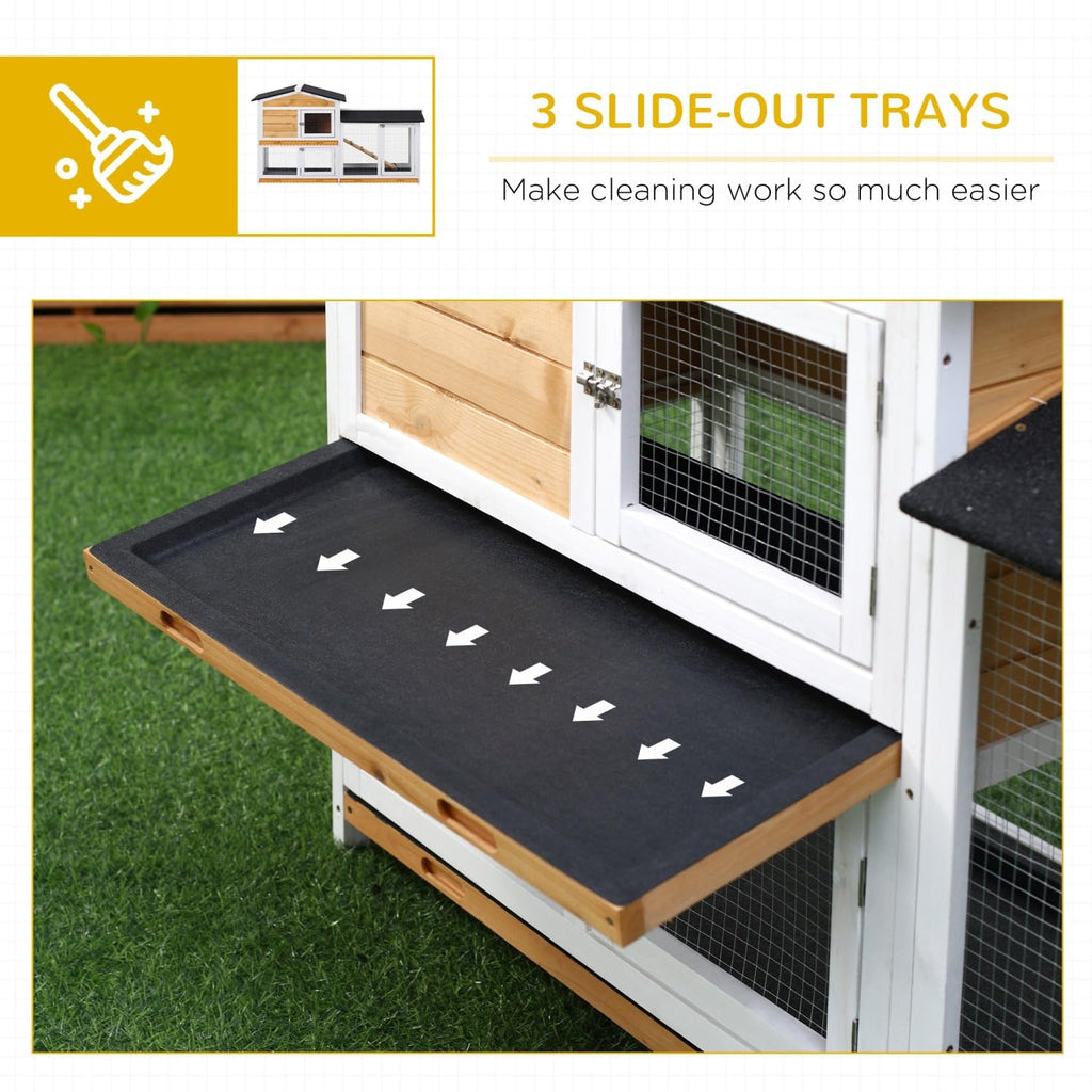 2-Story Wooden Rabbit Hutch with Ramp V898258