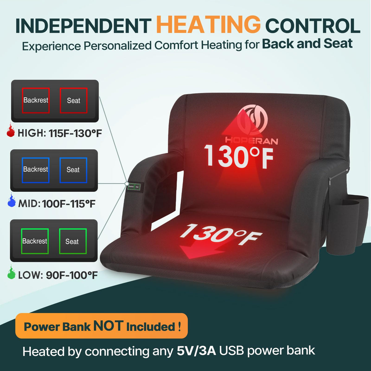 Heated Stadium Seats with Back Support X166864