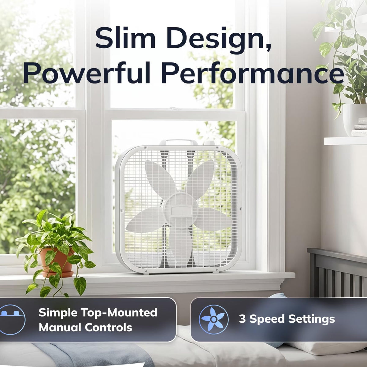 20 Inch 3-Speed Box Fan White X74143