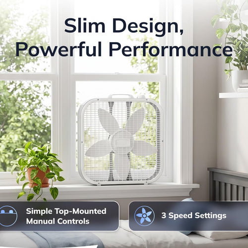 20 Inch 3-Speed Box Fan White X74143