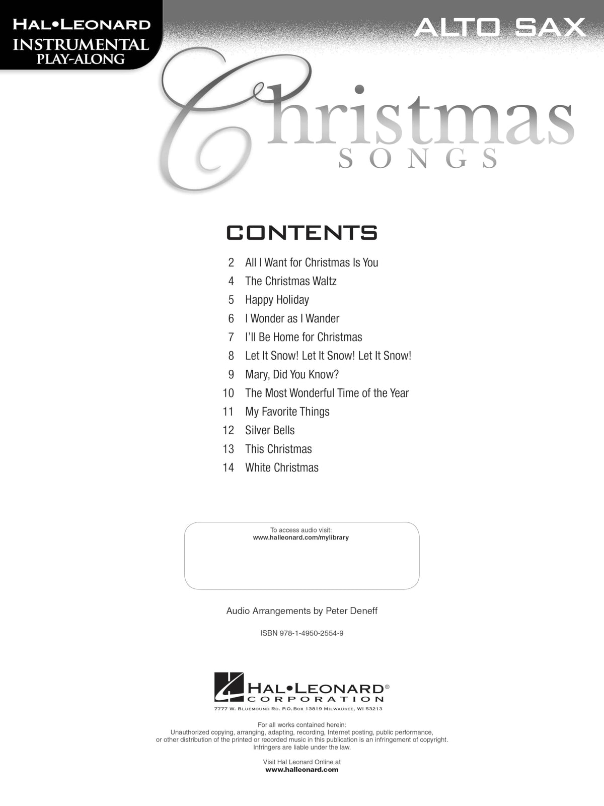 Alto Sax Sheet Music Songbook W68442