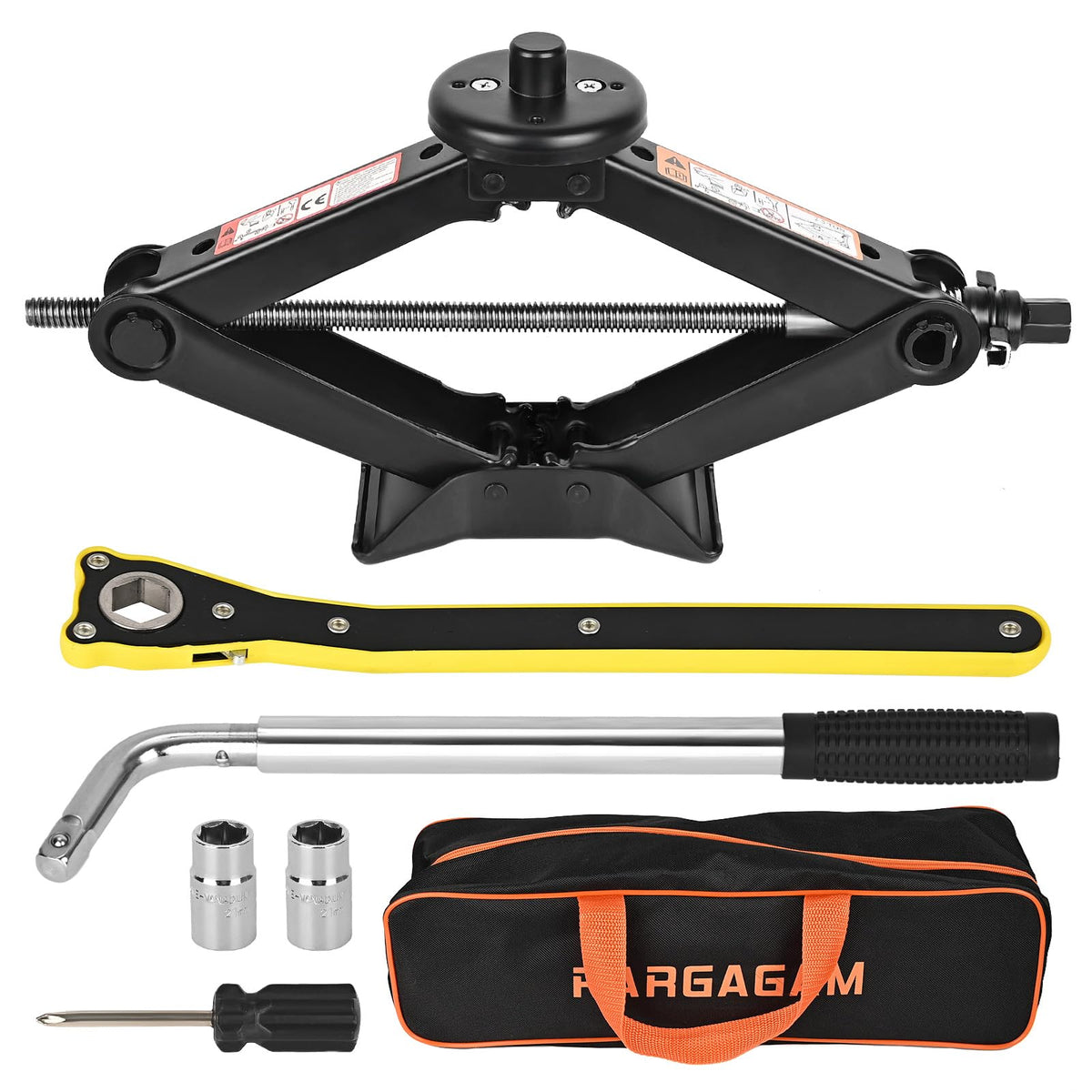 2.5 Ton Scissor Jack with Jack Pads & Tire Repair Kit P638608