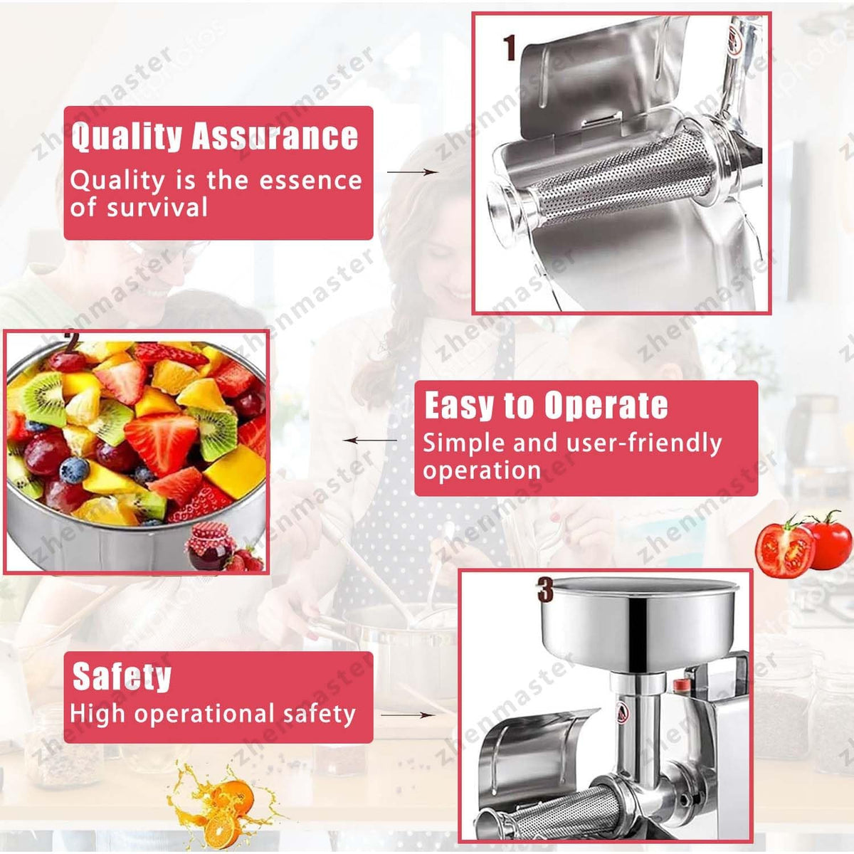 450W Electric Tomato Strainer with Seed Separator S981