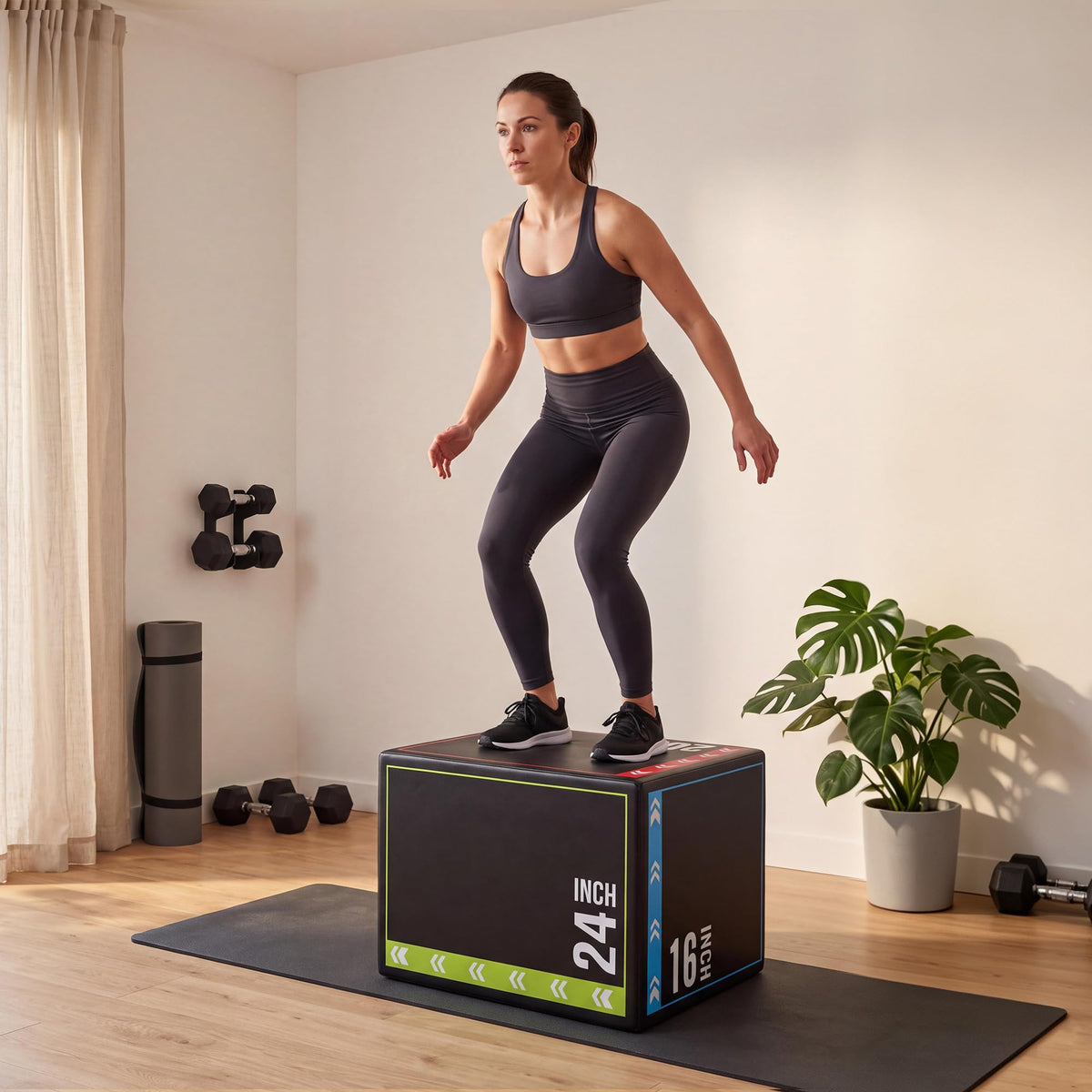 3 in 1 Plyometric Jump Box with Non-Slip Surface J7448