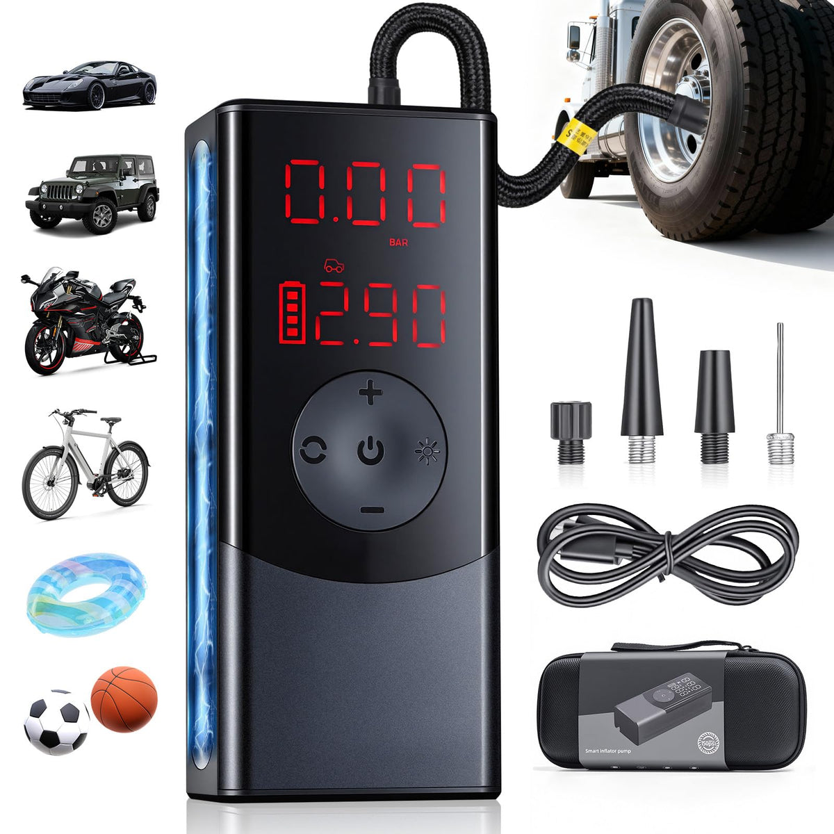 Portable Air Compressor 150 PSI with LED Light X1586
