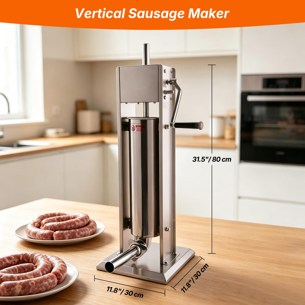 Stainless Steel Vertical Sausage Stuffer 15Lb Y994207