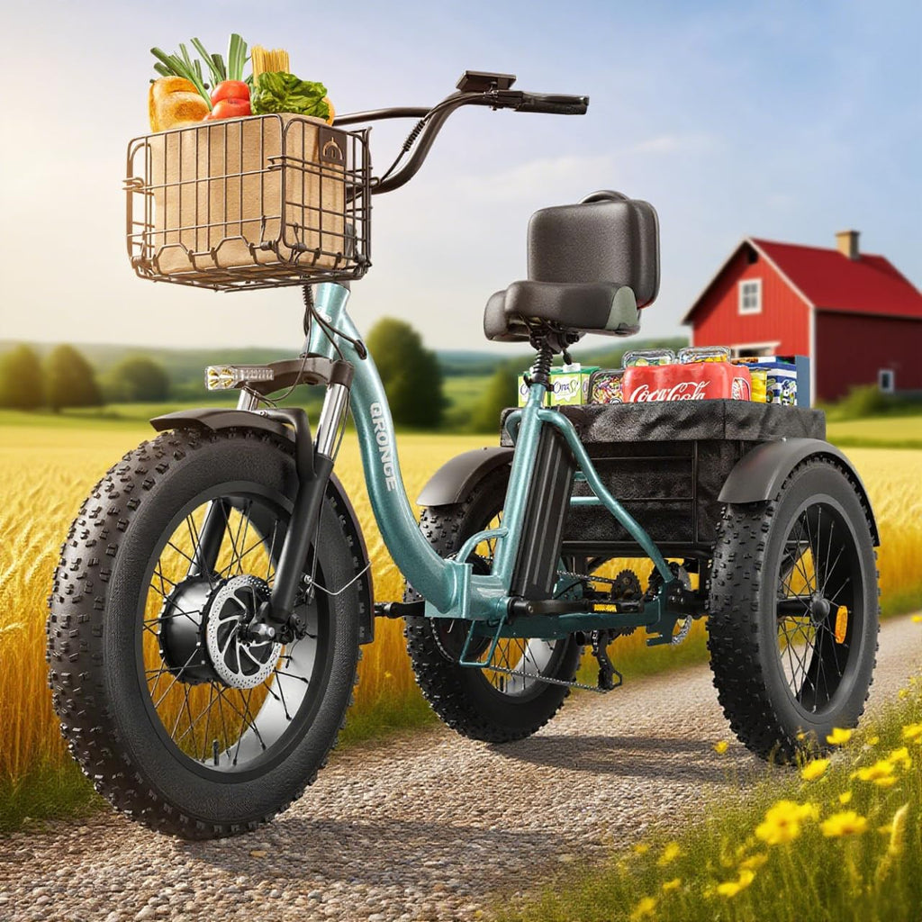 Electric Tricycle 960W Peak 36V 15AH Battery 20"*4" Fat Tire 3 Wheel Folding D51164