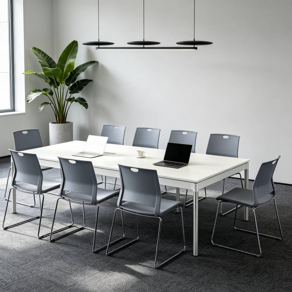 Grey Plastic Stack Chair 4-Pack I181823