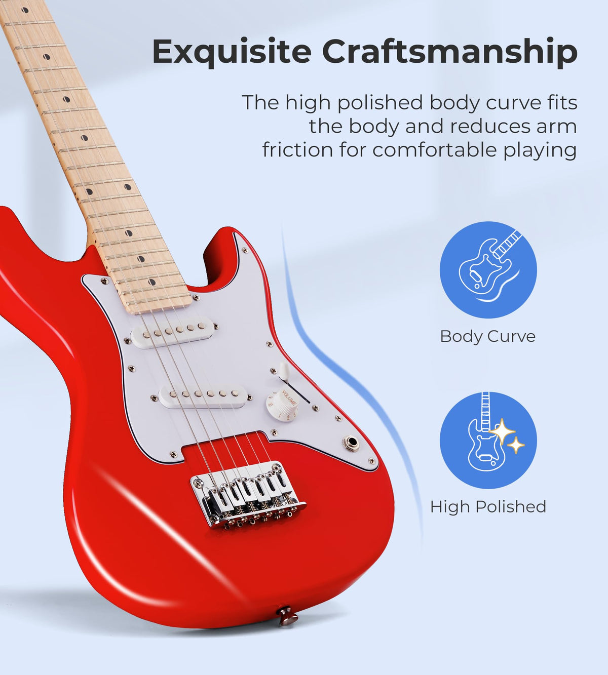 30 Inch Kids Electric Guitar Starter Kit with Amp Red U14923