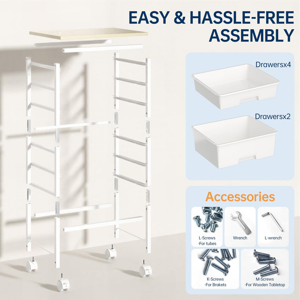Rolling Storage Cart with 6 Drawers S21359