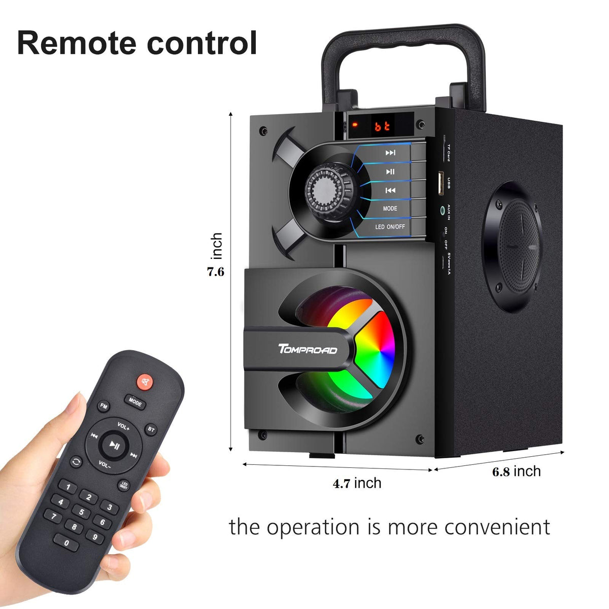 Portable Bluetooth Speaker with Subwoofer T565579