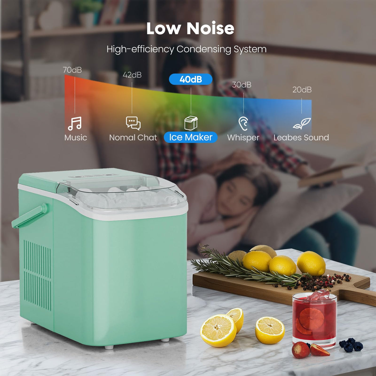 Portable Ice Maker Machine with Handle H962