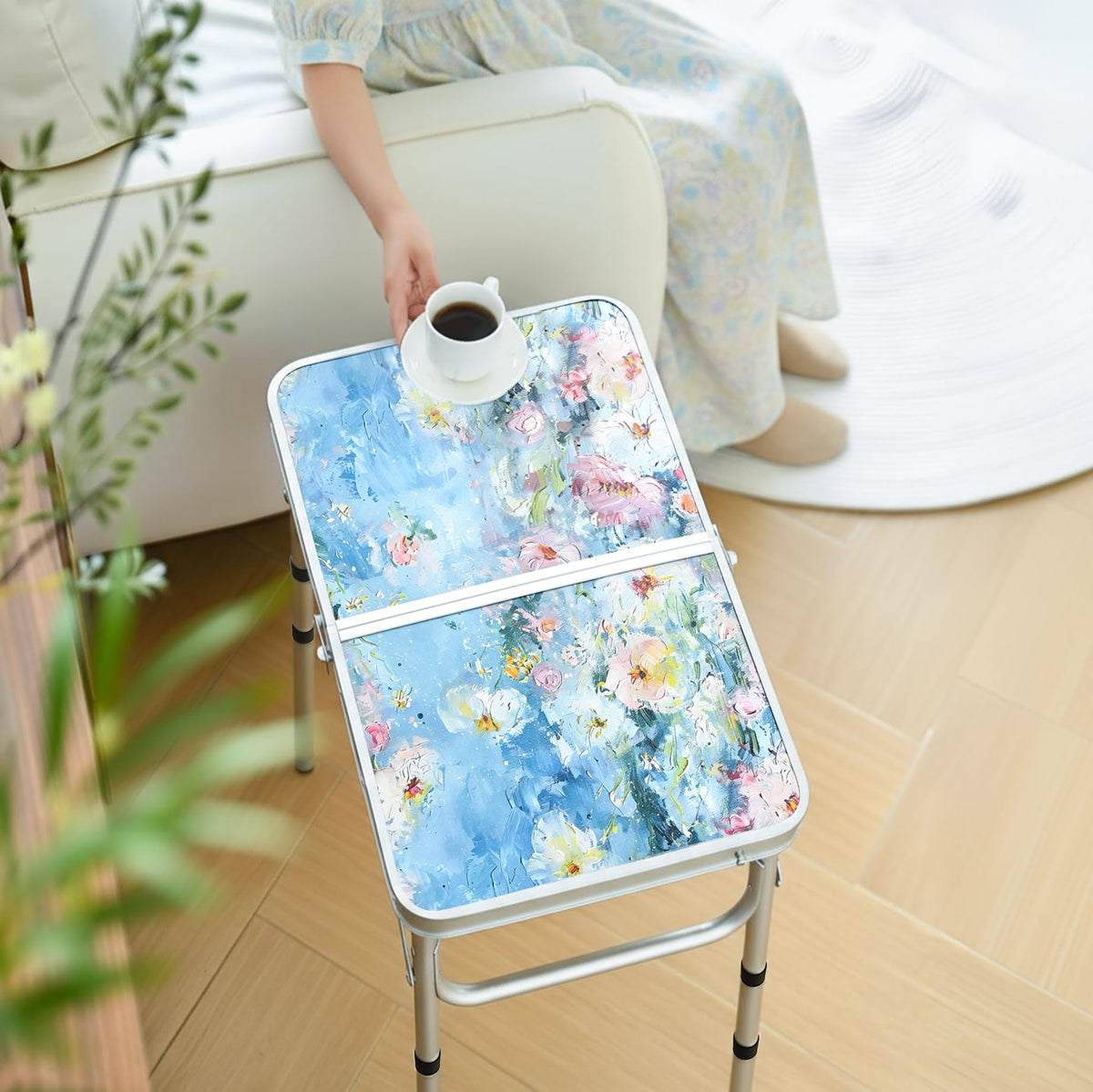 Portable 3 Adjustable Height Folding Outdoor Side Table T7010