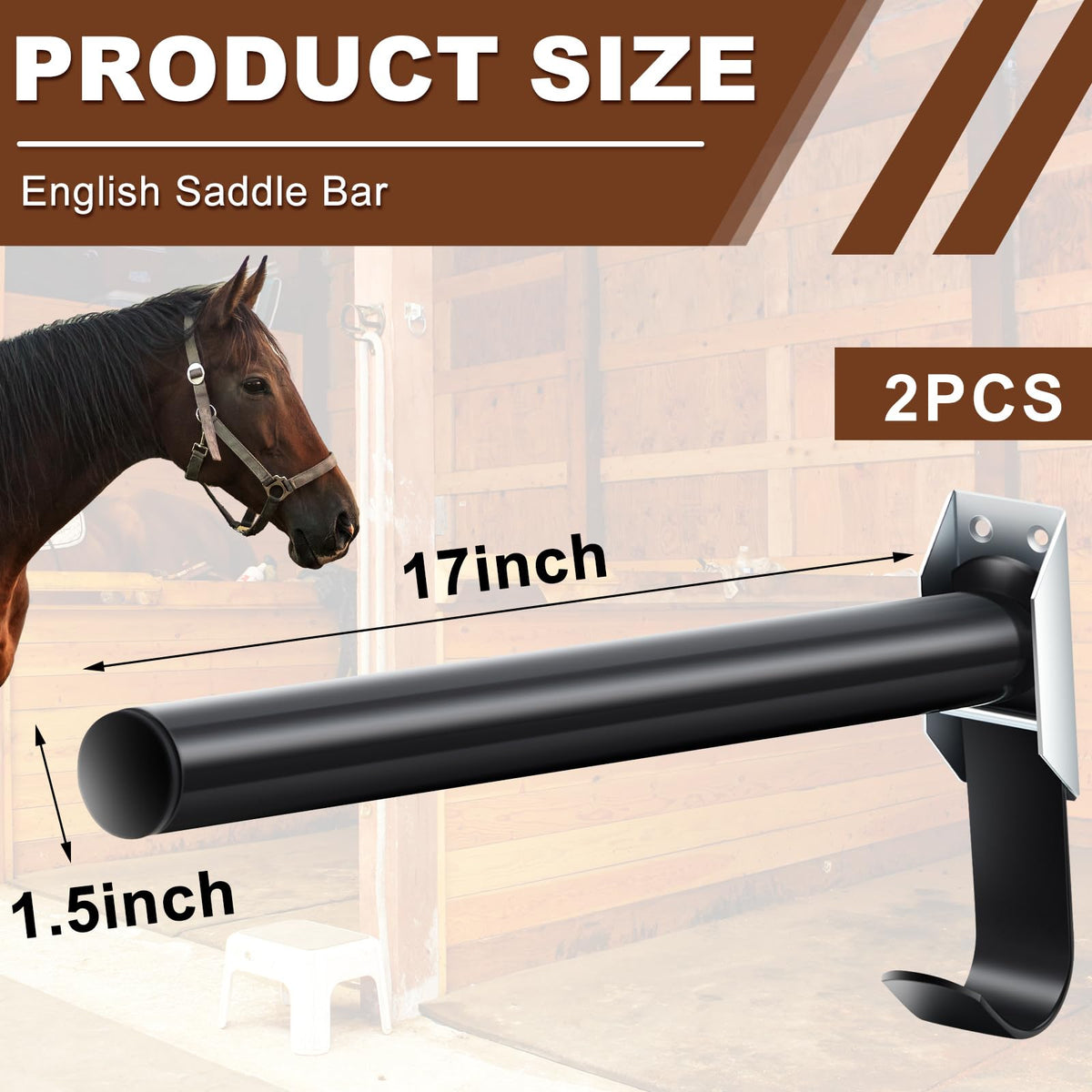 2 Pcs Wall Mount Saddle Rack with Bridle Holder M35248