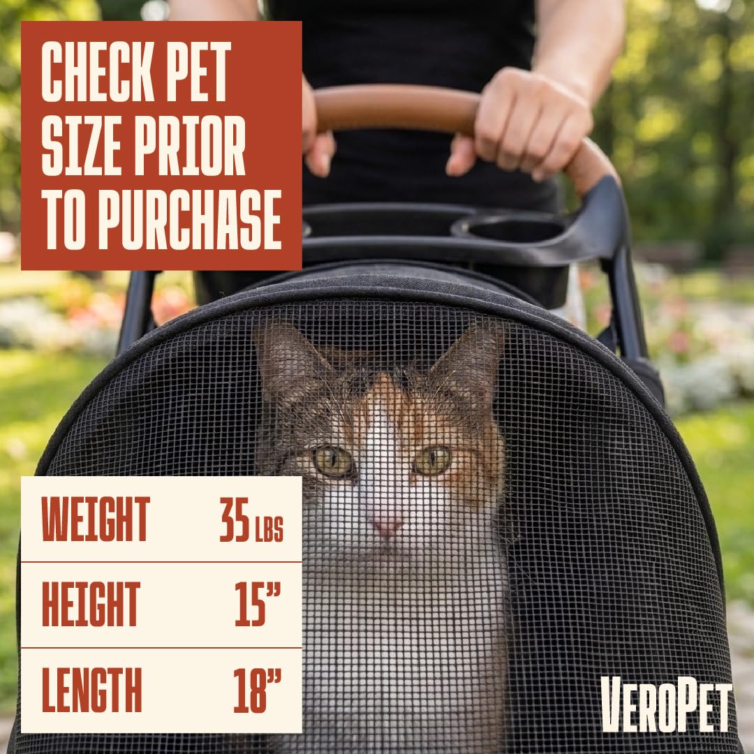 Foldable Pet Stroller with Mesh, Storage Basket & Cup Holder X37898