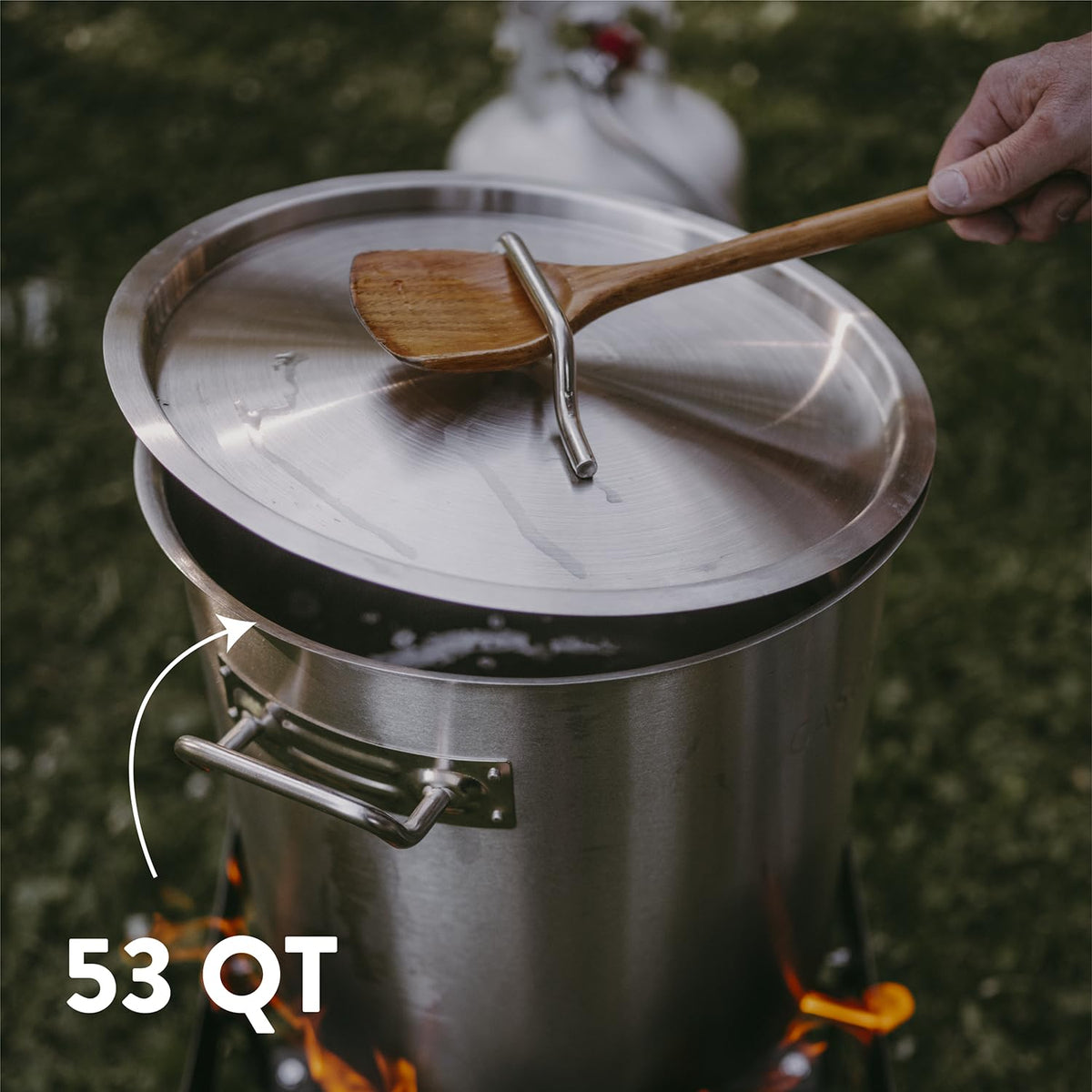 Stainless Steel 53qt Stockpot with Basket and Lid F3268
