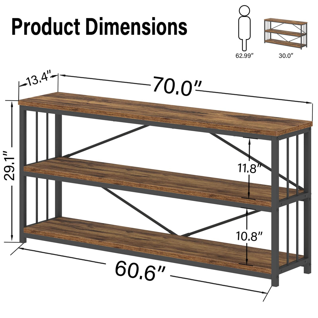 70 Inch Rustic Brown Console Table Z567867