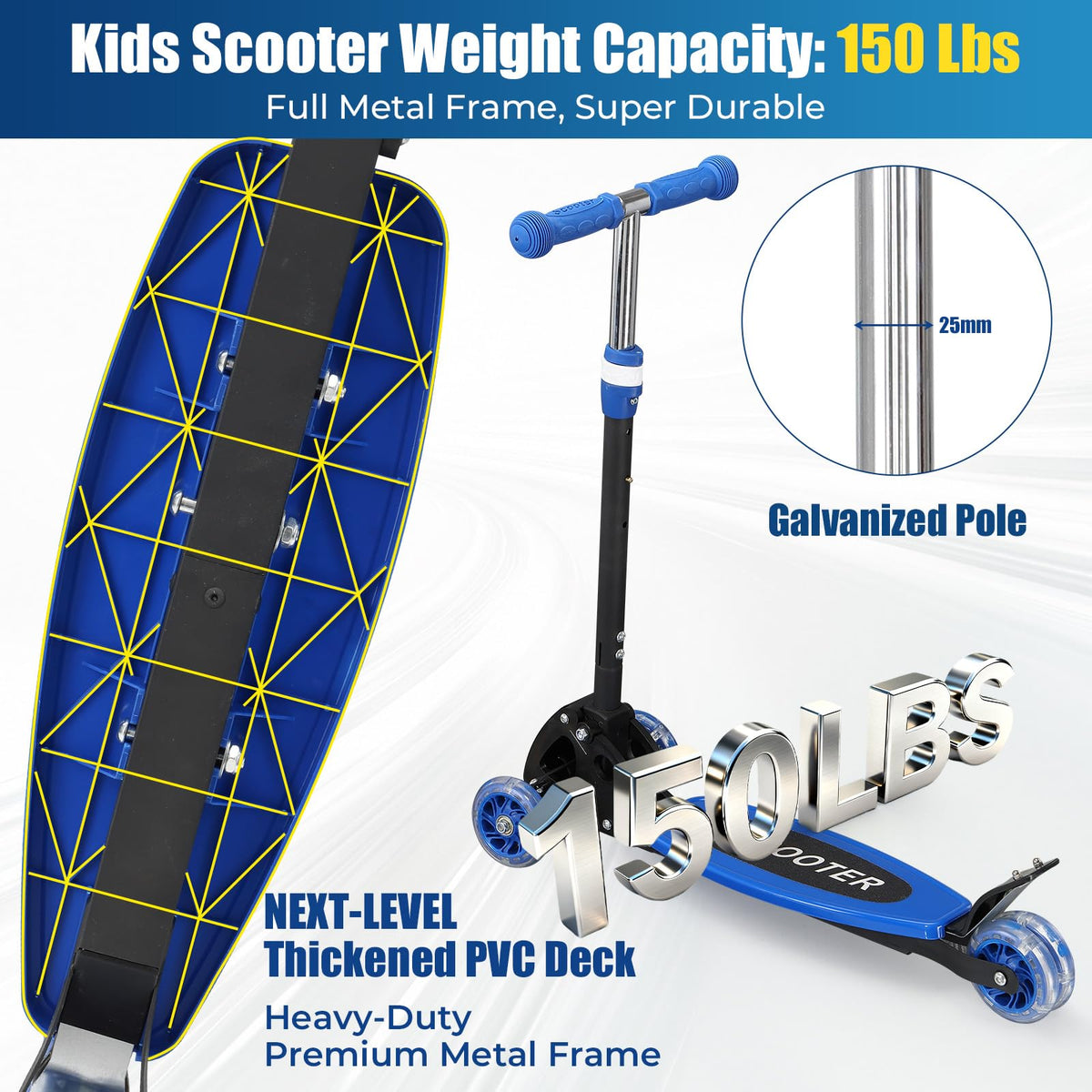 3 Wheel Kids Scooter with LED Light-Up I72680