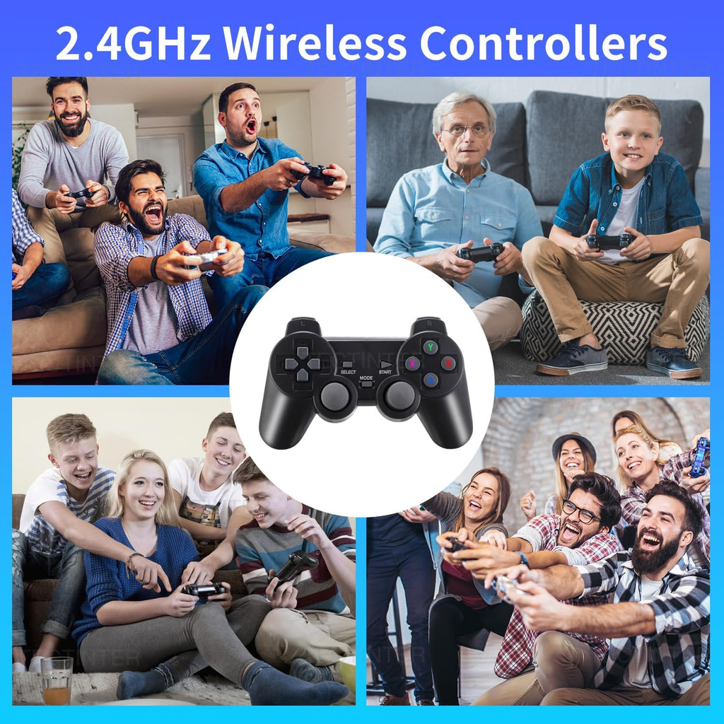 Plug and Play Retro Game Console with 4K HDMI Output, 2.4G Wireless Controllers, 64GB Memory Card F841