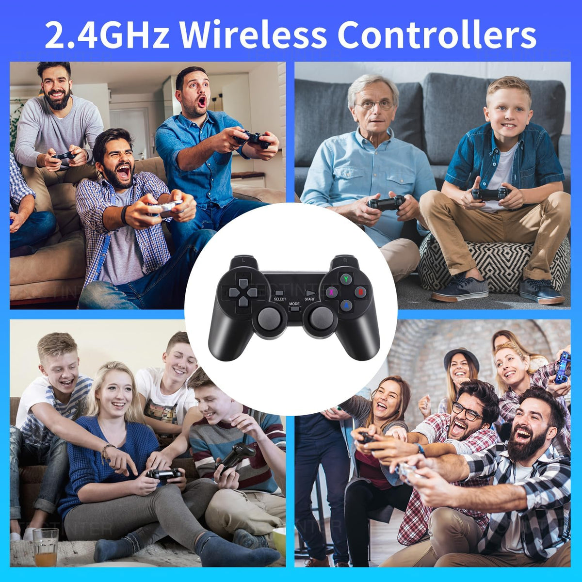 Plug and Play Retro Game Console with 4K HDMI Output, 2.4G Wireless Controllers, 64GB Memory Card F841