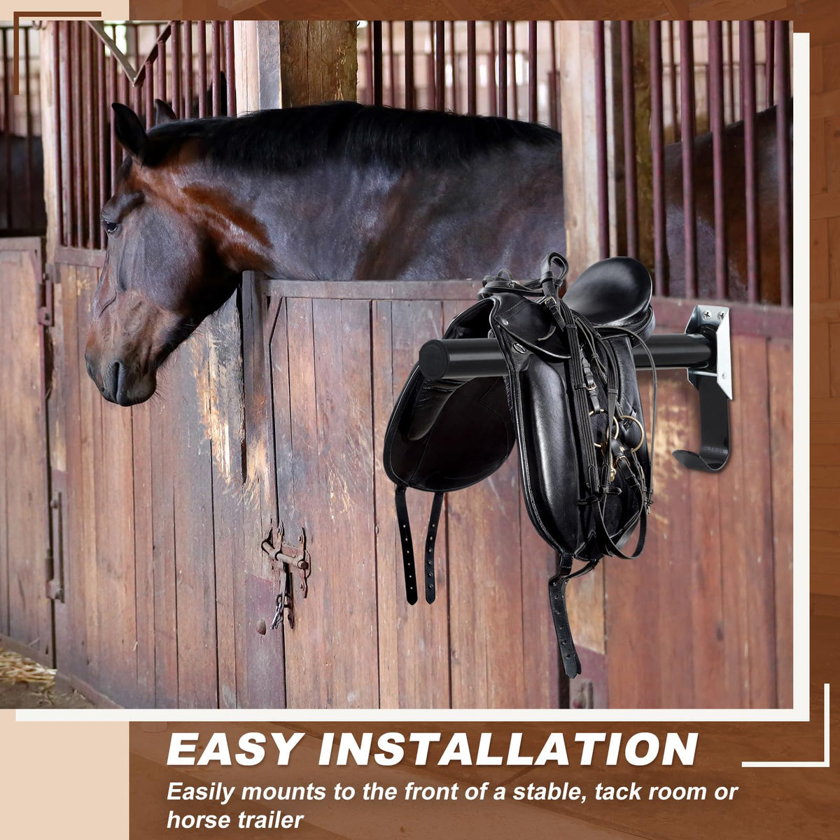 2 Pcs Wall Mount Saddle Rack with Bridle Holder M35248