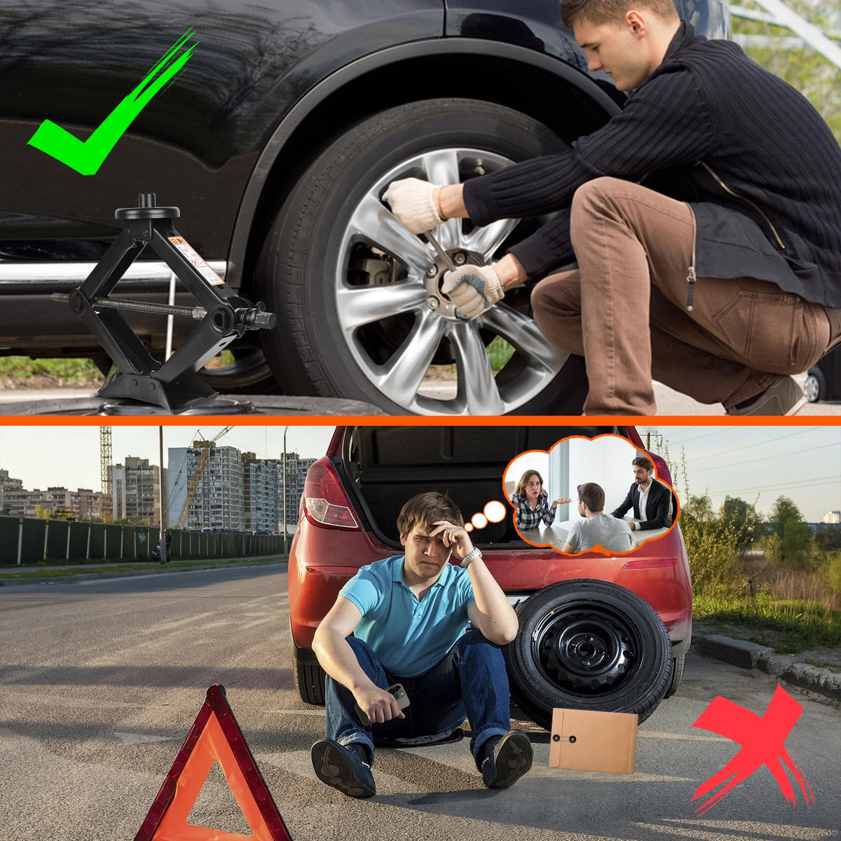 2.5 Ton Scissor Jack with Jack Pads & Tire Repair Kit P638608