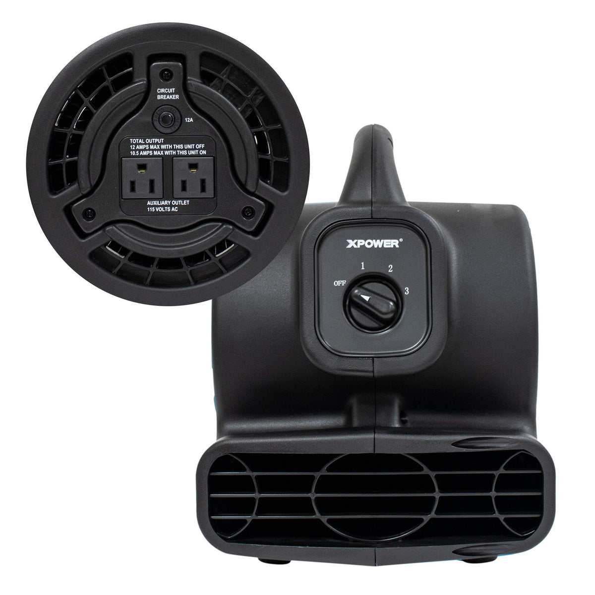 138 W 600 CFM Centrifugal Air Mover, Carpet Dryer, Floor Fan, Blower, Black P54556